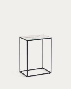 Rewena Side Table Porcelain Kalos Blanco Finishing 45 X 30 Cm | Kave Home