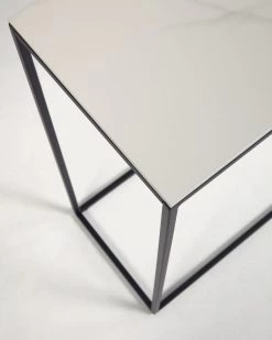 Rewena Console Table With Kalos Blanco Porcelain Top And Steel Structure 110 X 75 Cm | Kave Home -Quality Furniture Store CC1200K05 1D01