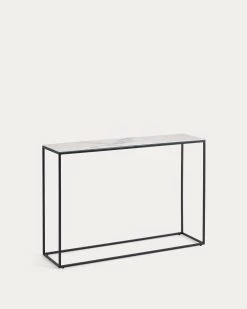 Rewena Console Table With Kalos Blanco Porcelain Top And Steel Structure 110 X 75 Cm | Kave Home