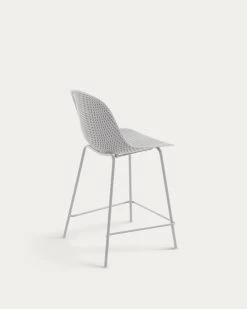 Quinby Outdoor Stool In White Height 65 Cm | Kave Home -Quality Furniture Store CC1221S05H 1V03