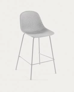 Quinby Outdoor Stool In White Height 75 Cm | Kave Home