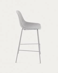 Quinby Outdoor Stool In White Height 75 Cm | Kave Home -Quality Furniture Store CC1221S05 1V02