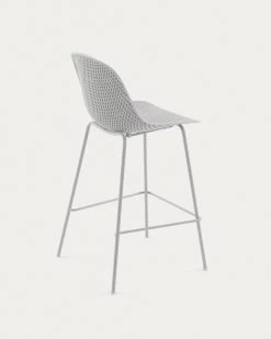 Quinby Outdoor Stool In White Height 75 Cm | Kave Home -Quality Furniture Store CC1221S05 1V03