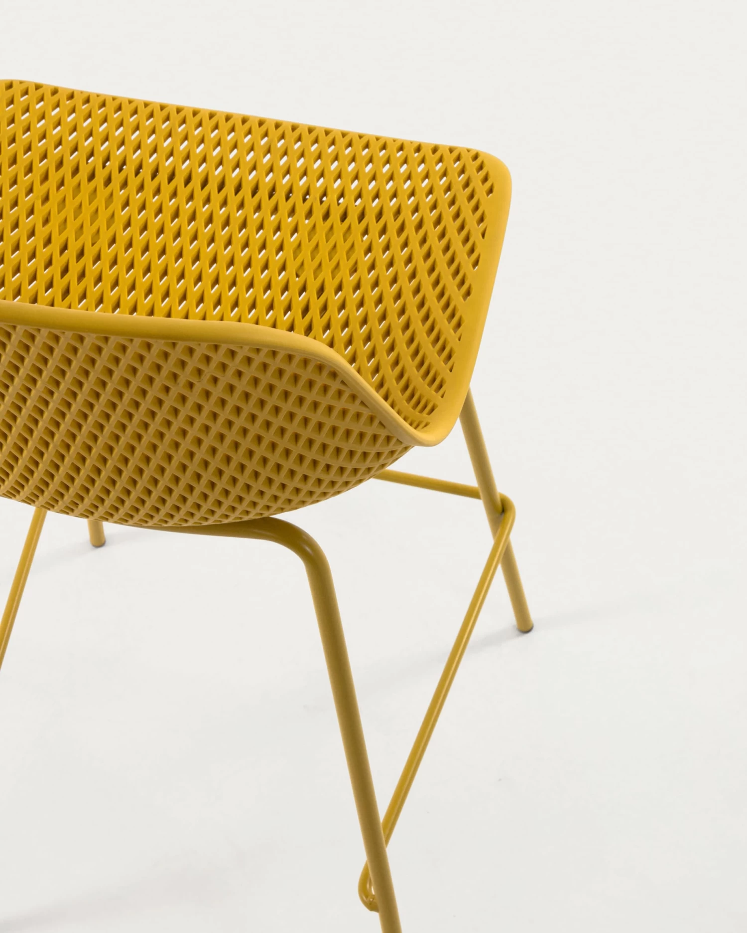 Quinby Outdoor Stool In Yellow Height 75 Cm | Kave Home 5 Quinby Outdoor Stool In Yellow Height 75 Cm | Kave Home - Image 3