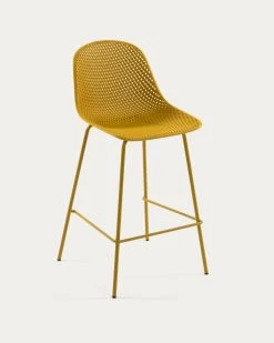Quinby Outdoor Stool In Yellow Height 75 Cm | Kave Home