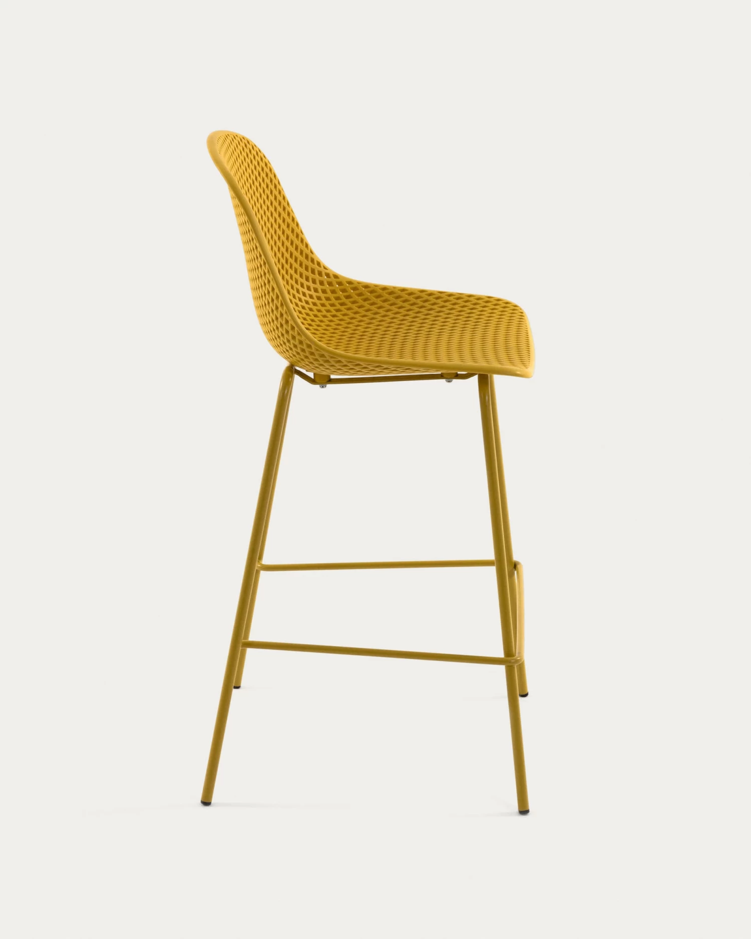 Quinby Outdoor Stool In Yellow Height 75 Cm | Kave Home 7 Quinby Outdoor Stool In Yellow Height 75 Cm | Kave Home - Image 5