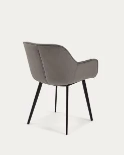 Chair Mulder Grey Velvet | Kave Home -Quality Furniture Store CC1225JU03 1V03