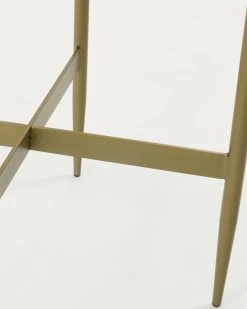 Elisenda Glass Side Table In White With Golden Steel Structure Ã 50 Cm | Kave Home -Quality Furniture Store CC1274C05 1D02