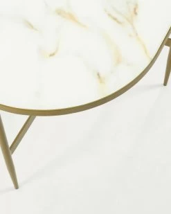 Elisenda Glass Coffee Table In White With Golden Steel Structure 100 X 50 Cm | Kave Home 7 Elisenda Glass Coffee Table In White With Golden Steel Structure 100 X 50 Cm | Kave Home -Quality Furniture Store CC1275C05 1D01