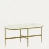 Elisenda Glass Coffee Table In White With Golden Steel Structure 100 X 50 Cm | Kave Home -Quality Furniture Store CC1275C05 1V01