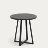 Tella Round Terrazzo Table In Black With Steel Legs Ã 70 Cm | Kave Home -Quality Furniture Store CC1972PR01 1V01