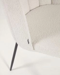 Aniela Chair With White Fleece And Metal With Black Finish | Kave Home -Quality Furniture Store CC2025J33 1D02