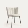 Aniela Chair With White Fleece And Metal With Black Finish | Kave Home