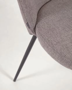 Anoha Chair In Grey With Metal With Black Finish | Kave Home -Quality Furniture Store CC2027PK03 1D02