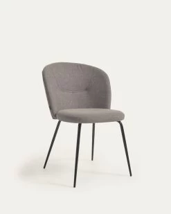 Anoha Chair In Grey With Metal With Black Finish | Kave Home