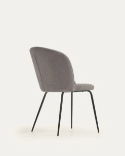 Anoha Chair In Grey With Metal With Black Finish | Kave Home -Quality Furniture Store CC2027PK03 1V03
