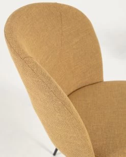 Anoha Chair In Mustard With Metal With Black Finish | Kave Home -Quality Furniture Store CC2027PK81 1D01