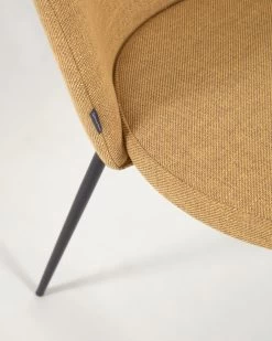 Anoha Chair In Mustard With Metal With Black Finish | Kave Home -Quality Furniture Store CC2027PK81 1D02
