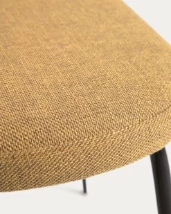 Anoha Chair In Mustard With Metal With Black Finish | Kave Home -Quality Furniture Store CC2027PK81 1D03