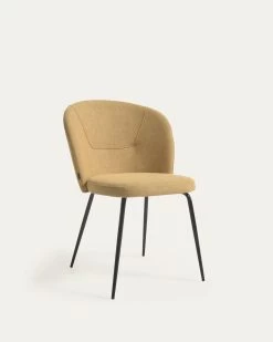 Anoha Chair In Mustard With Metal With Black Finish | Kave Home