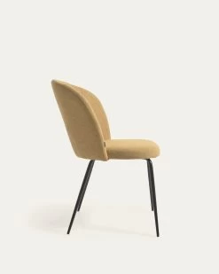 Anoha Chair In Mustard With Metal With Black Finish | Kave Home -Quality Furniture Store CC2027PK81 1V02