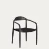 Nina Stackable Chair In Solid Acacia Wood With Black Finish And Black Rope Seat | Kave Home 2 Nina Stackable Chair In Solid Acacia Wood With Black Finish And Black Rope Seat | Kave Home -Quality Furniture Store CC2034J01 1V01