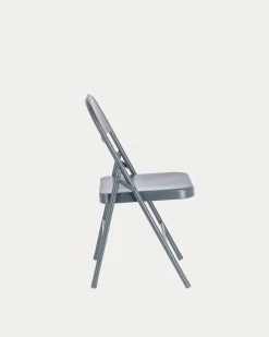 Aidana Metal Folding Chair In Dark Grey | Kave Home -Quality Furniture Store CC2093R15 1V02