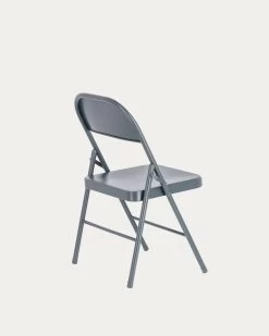 Aidana Metal Folding Chair In Dark Grey | Kave Home -Quality Furniture Store CC2093R15 1V03