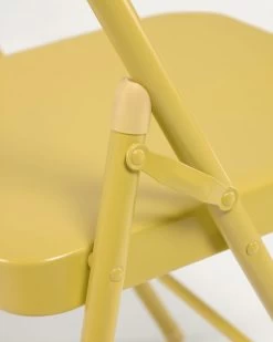 Aidana Metal Folding Chair In Mustard | Kave Home -Quality Furniture Store CC2093R81 1D03