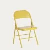 Aidana Metal Folding Chair In Mustard | Kave Home