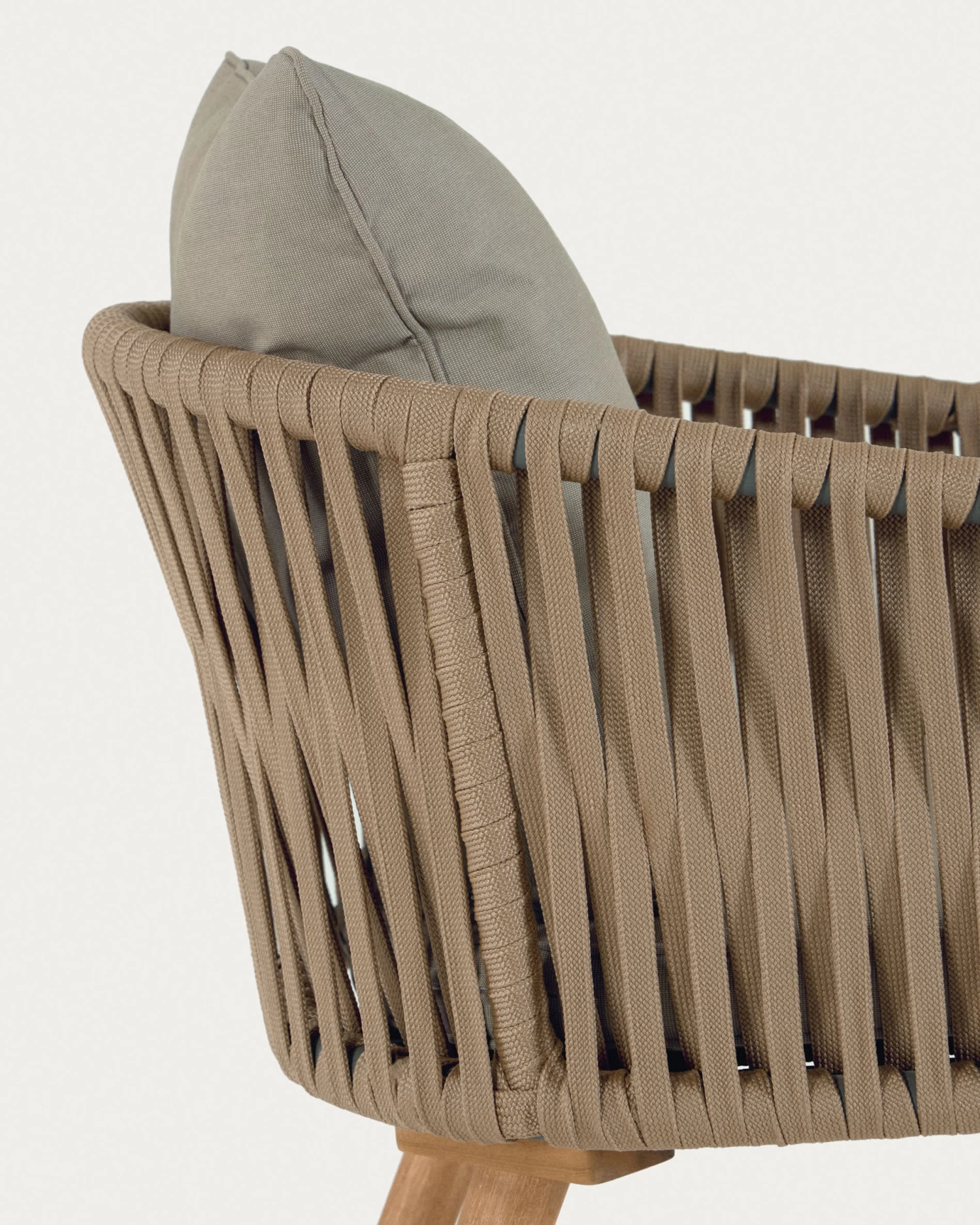 Hemlice Chair In Beige Rope With Solid 100% FSC Acacia Legs | Kave Home 11 Hemlice Chair In Beige Rope With Solid 100% FSC Acacia Legs | Kave Home - Image 9