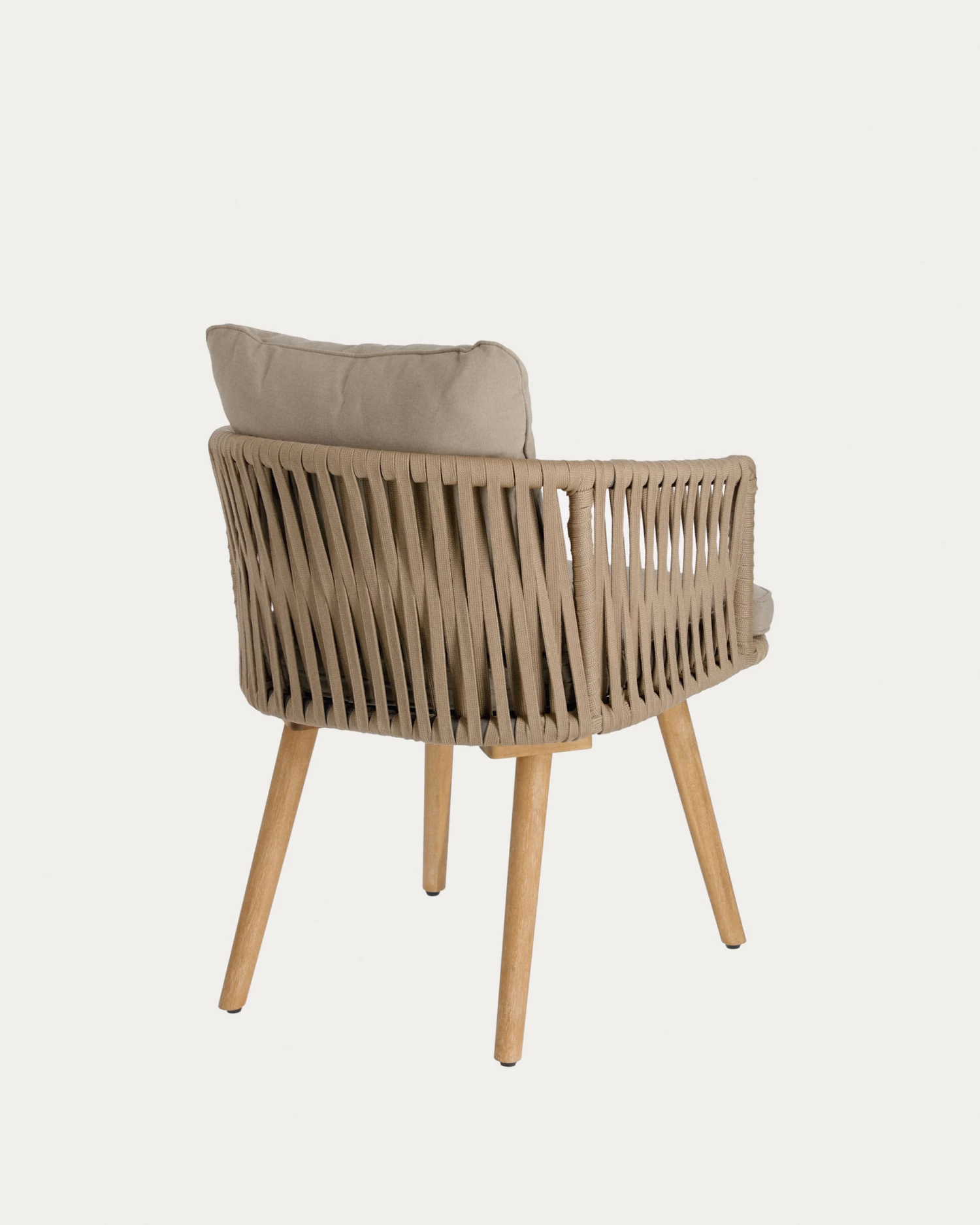 Hemlice Chair In Beige Rope With Solid 100% FSC Acacia Legs | Kave Home 10 Hemlice Chair In Beige Rope With Solid 100% FSC Acacia Legs | Kave Home - Image 8