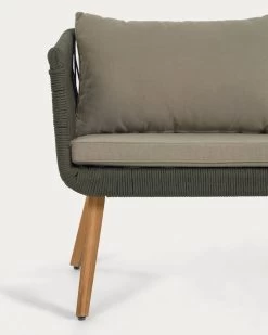 Inti 2 Seater Sofa With 2 Green Cord Armchairs 100% FSC | Kave Home -Quality Furniture Store CC2100J12 1D01