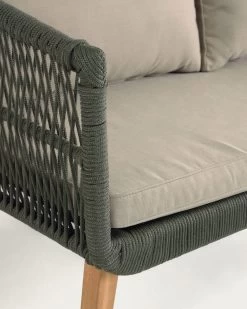 Inti 2 Seater Sofa With 2 Green Cord Armchairs 100% FSC | Kave Home -Quality Furniture Store CC2100J12 1D04