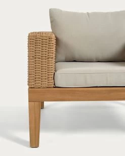 Giana Armchair In Solid Acacia Wood And Rattan FSC 100% | Kave Home -Quality Furniture Store CC2104J12 1D01