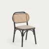 Doriane Solid Elm Chair With Black Lacquer And Upholstered Seat | Kave Home
