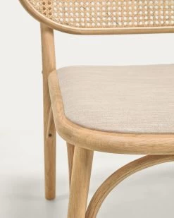 Doriane Solid Oak Easy Chair With Natural Finish And Upholstered Seat | Kave Home -Quality Furniture Store CC2114MV12 1D01