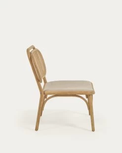 Doriane Solid Oak Easy Chair With Natural Finish And Upholstered Seat | Kave Home -Quality Furniture Store CC2114MV12 1V02