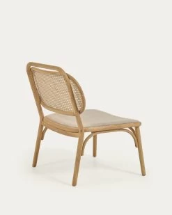 Doriane Solid Oak Easy Chair With Natural Finish And Upholstered Seat | Kave Home -Quality Furniture Store CC2114MV12 1V03