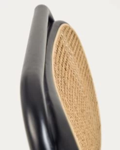 Doriane Solid Elm Easy Chair With Black Lacquer Finish And Upholstered Seat | Kave Home -Quality Furniture Store CC2115MV12 1D03