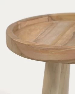 Glenda Round Solid Teak Wood Side Table Ã 35 Cm | Kave Home -Quality Furniture Store CC2147M47 1D01