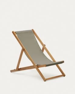 Adredna Solid Acacia Outdoor Deck Chair In Green FSC 100%