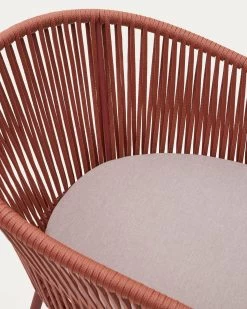 Yanet Terracotta Rope Chair With Galvanised Steel Legs | Kave Home 16 Yanet Terracotta Rope Chair With Galvanised Steel Legs | Kave Home -Quality Furniture Store CC2189J86 1D02