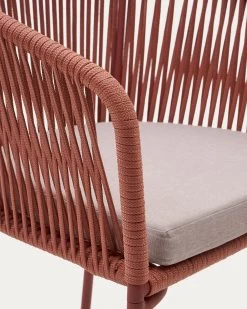 Yanet Terracotta Rope Chair With Galvanised Steel Legs | Kave Home 18 Yanet Terracotta Rope Chair With Galvanised Steel Legs | Kave Home -Quality Furniture Store CC2189J86 1D03