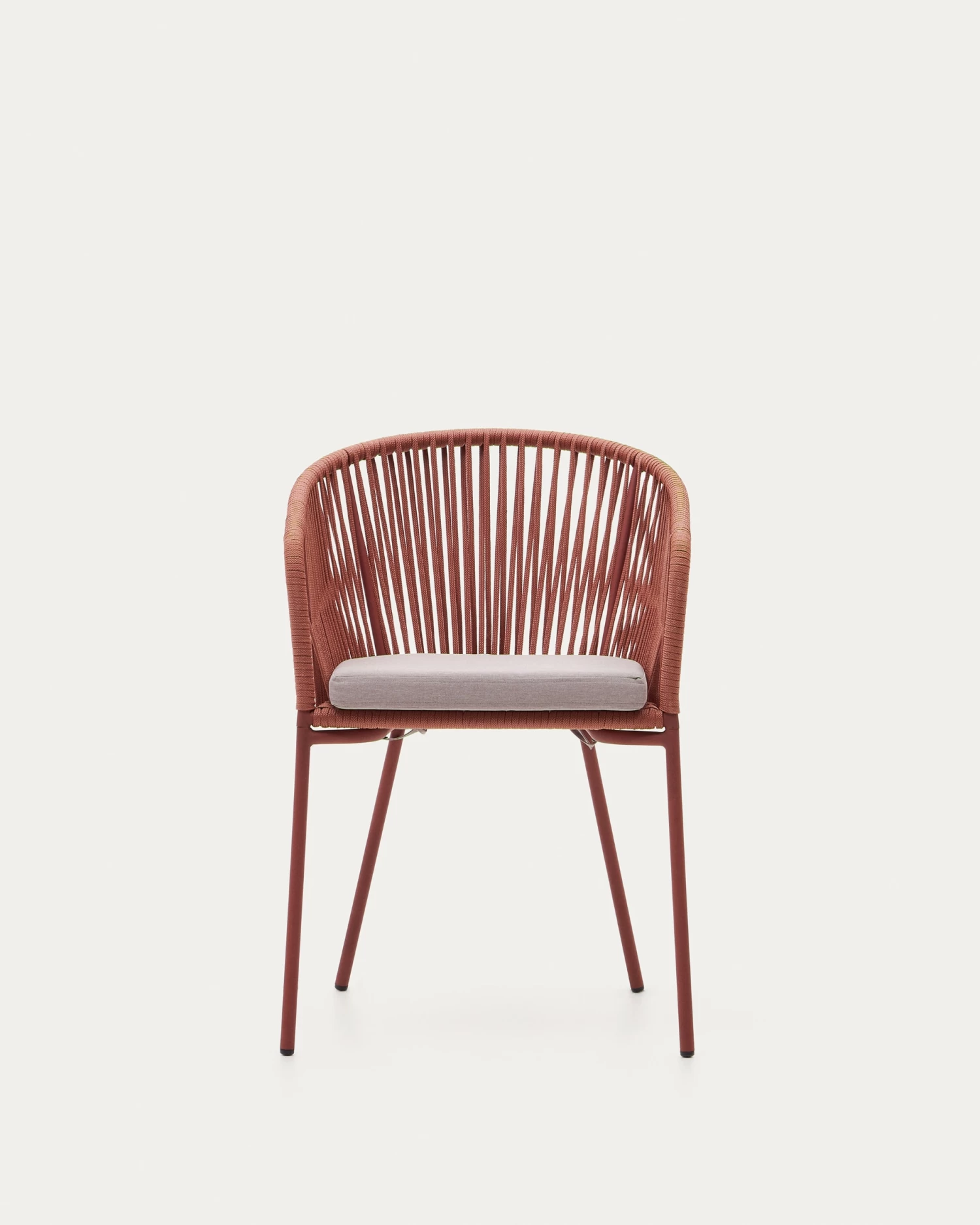 Yanet Terracotta Rope Chair With Galvanised Steel Legs | Kave Home 11 Yanet Terracotta Rope Chair With Galvanised Steel Legs | Kave Home - Image 9