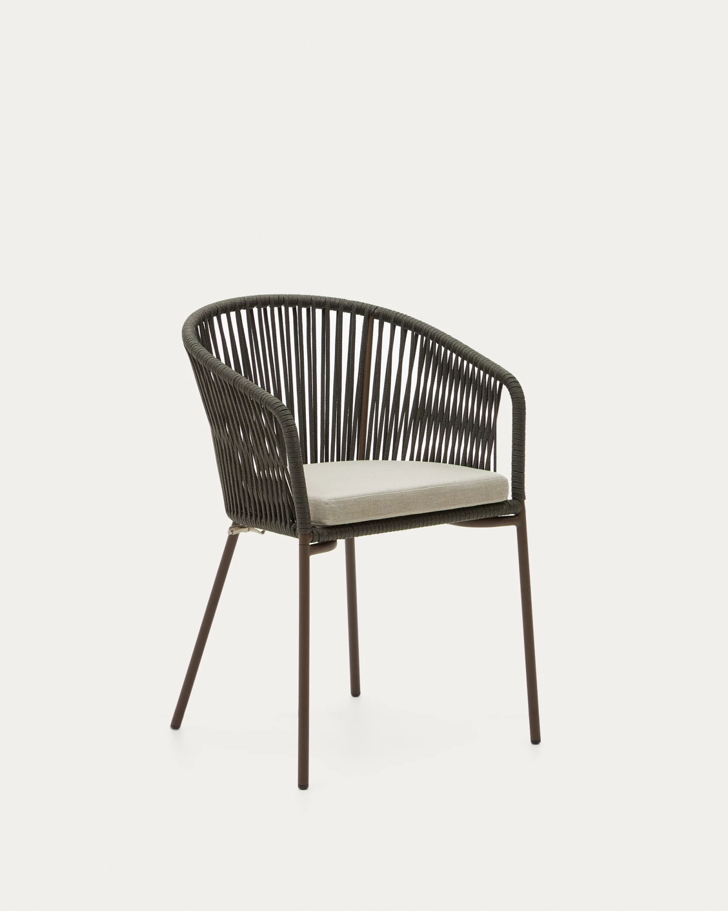 Yanet Green Rope Chair With Galvanised Steel Legs | Kave Home 3 Yanet Green Rope Chair With Galvanised Steel Legs | Kave Home