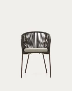 Yanet Green Rope Chair With Galvanised Steel Legs | Kave Home 21 Yanet Green Rope Chair With Galvanised Steel Legs | Kave Home -Quality Furniture Store CC2190J19 1V04