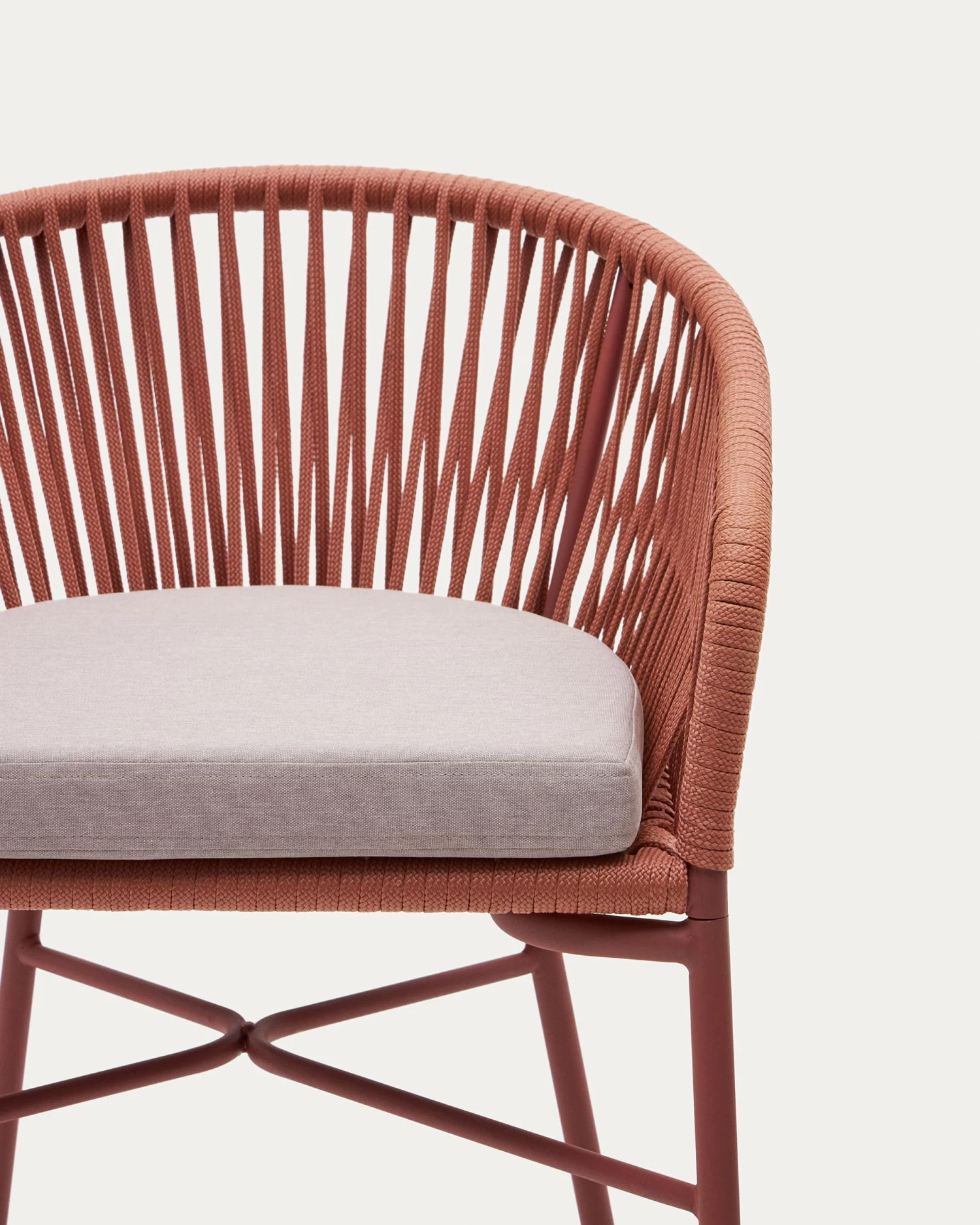 Yanet Stackable Stool Made From Terracotta Cord And Galvanised Steel Height 65 Cm | Kave Home 5 Yanet Stackable Stool Made From Terracotta Cord And Galvanised Steel Height 65 Cm | Kave Home - Image 3