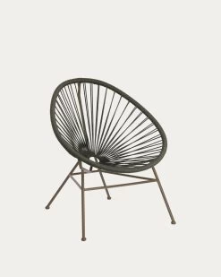 Samantha Armchair With Green Cord And Galvanised Steel. | Kave Home