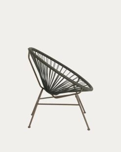 Samantha Armchair With Green Cord And Galvanised Steel. | Kave Home 16 Samantha Armchair With Green Cord And Galvanised Steel. | Kave Home -Quality Furniture Store CC2195J19 1V02